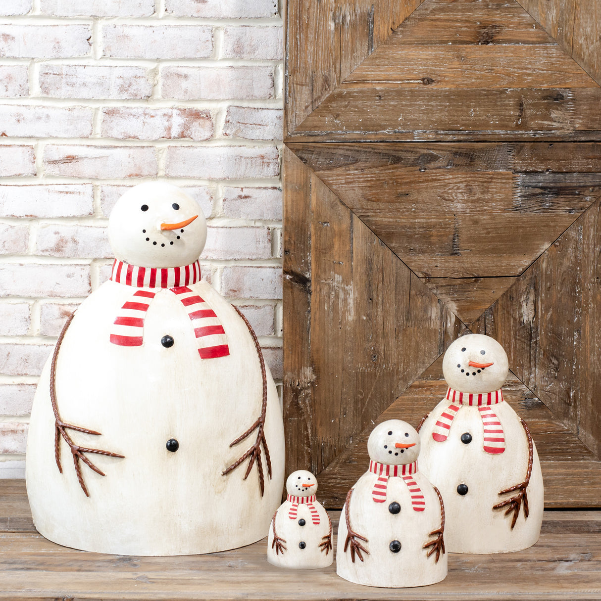 Nesting Metal Snowman Figurine