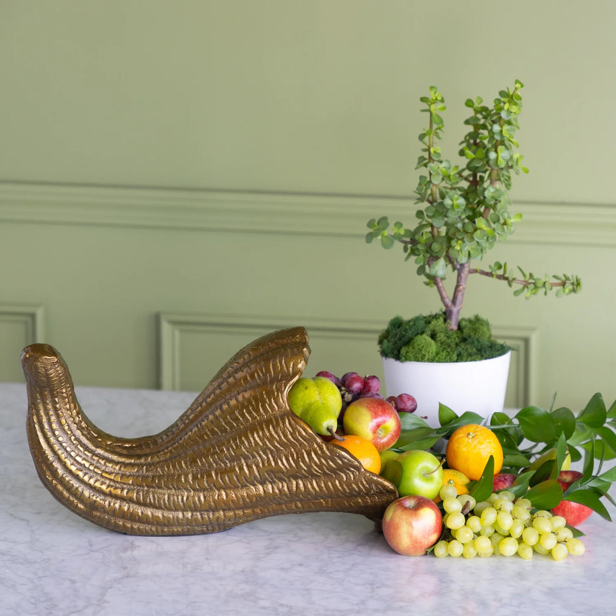 Gold Aluminum Harvest Cornucopia