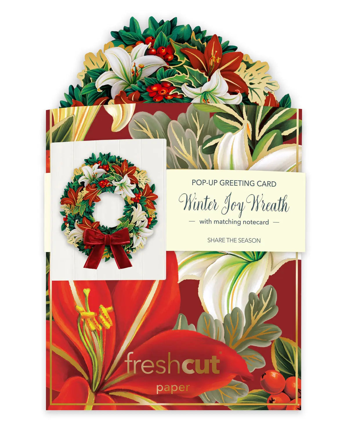 Mini Winter Joy Wreath Pop-Up Card | FreshCut Paper