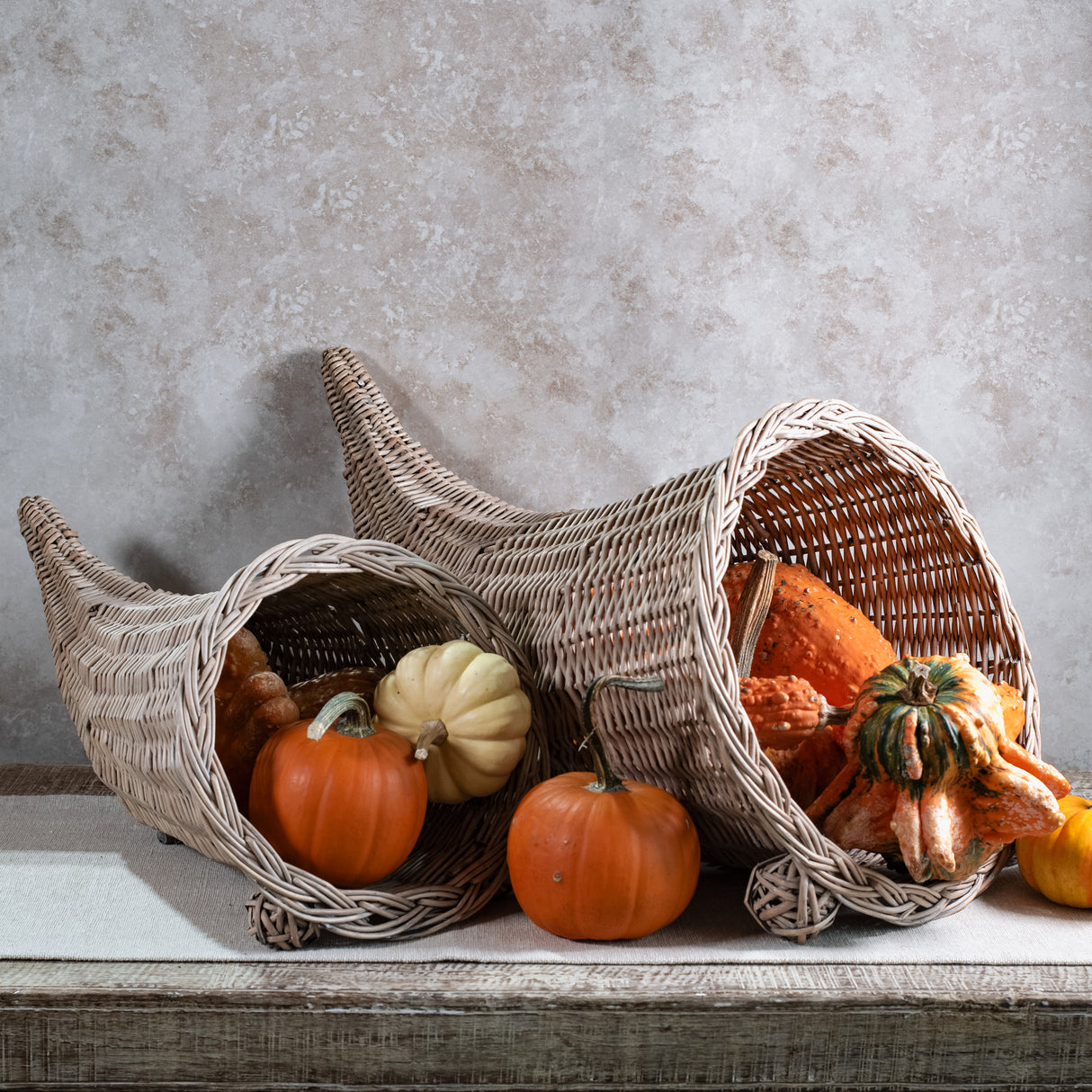 Woven Willow Cornucopia Basket
