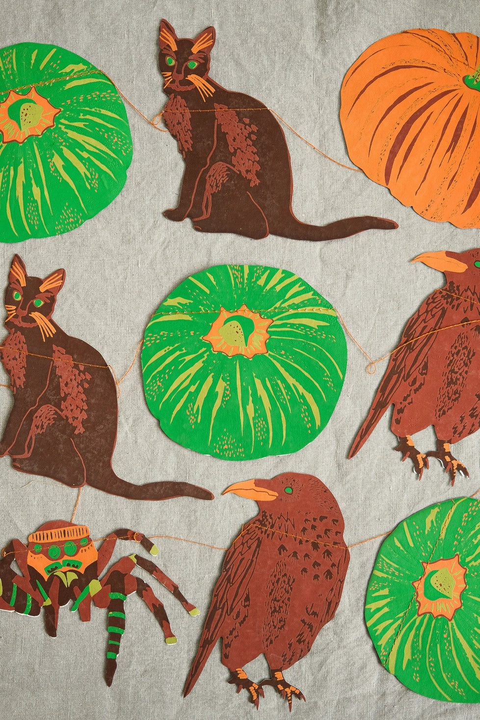 Pumpkin & Spooky Sewn Paper Garland | East End Press
