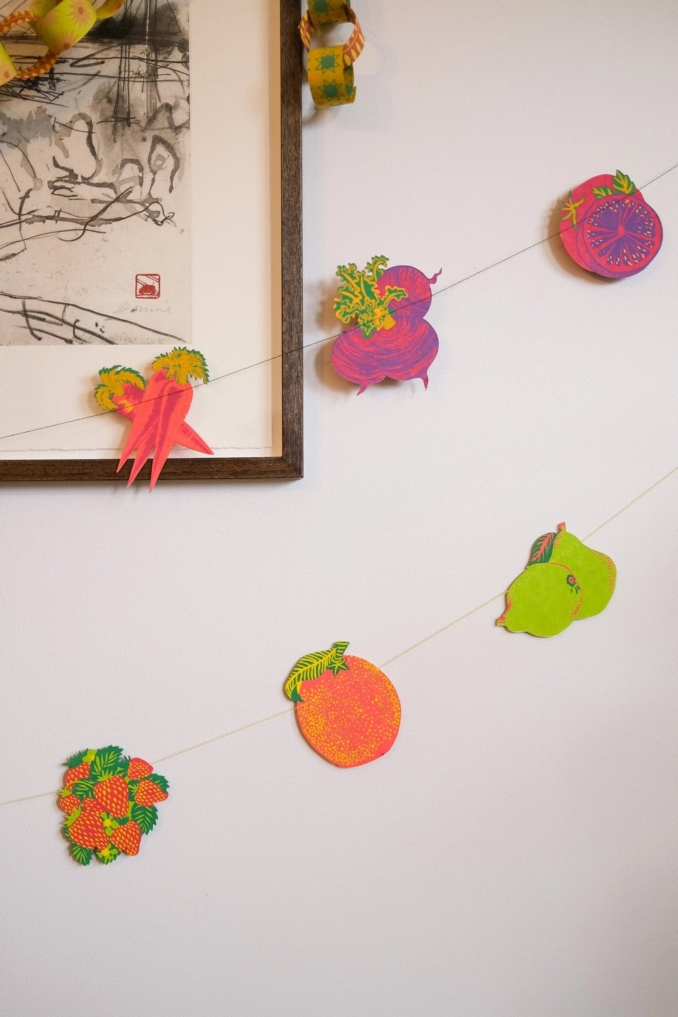Hand-Sewn Vegetables Paper Garland | East End Press