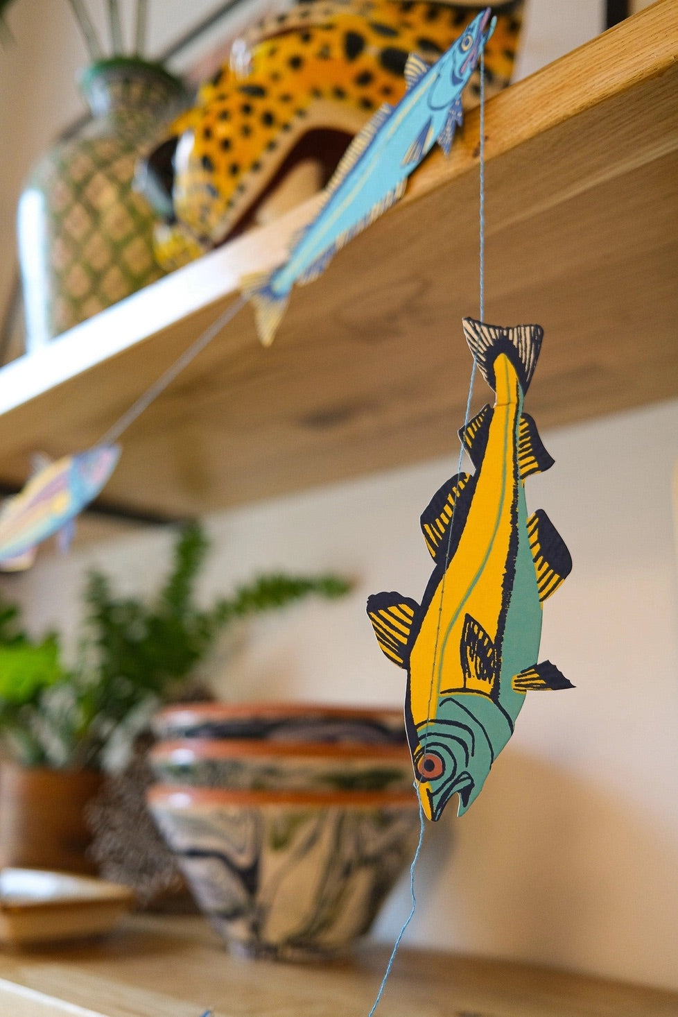 Hand-Sewn Fishes Paper Garland | East End Press
