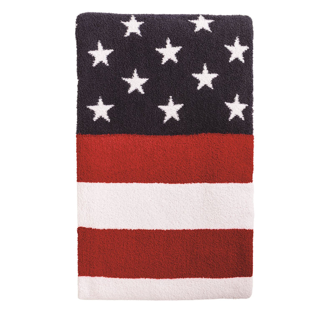Americana Chenille Knit American Flag Throw Blanket