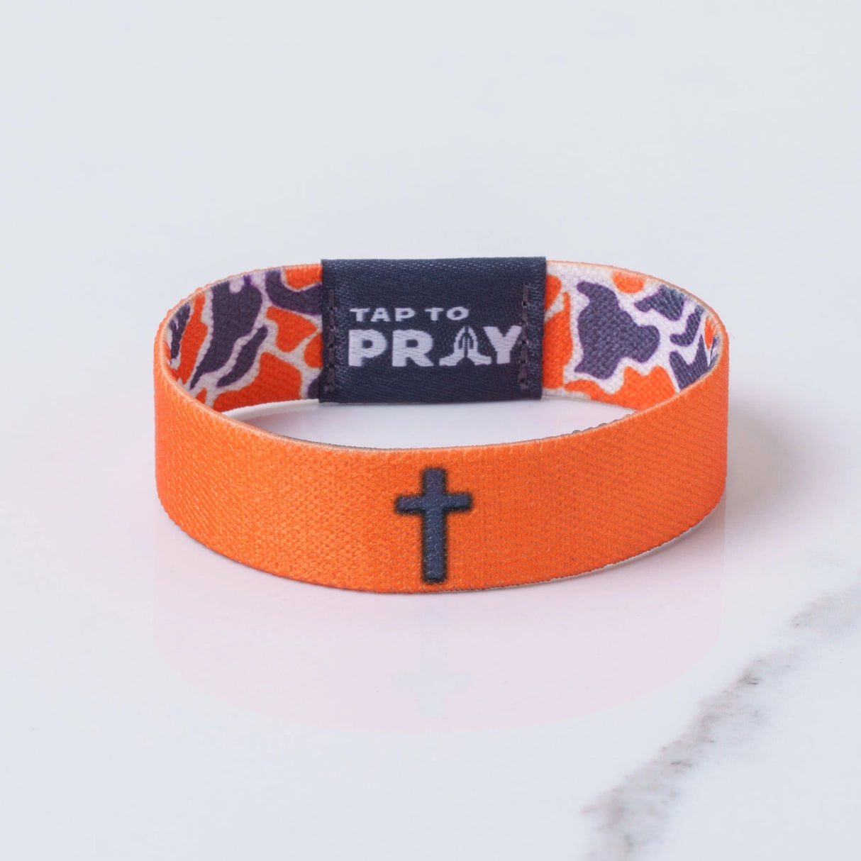Team Camo Orange Tap to Pray Wristband