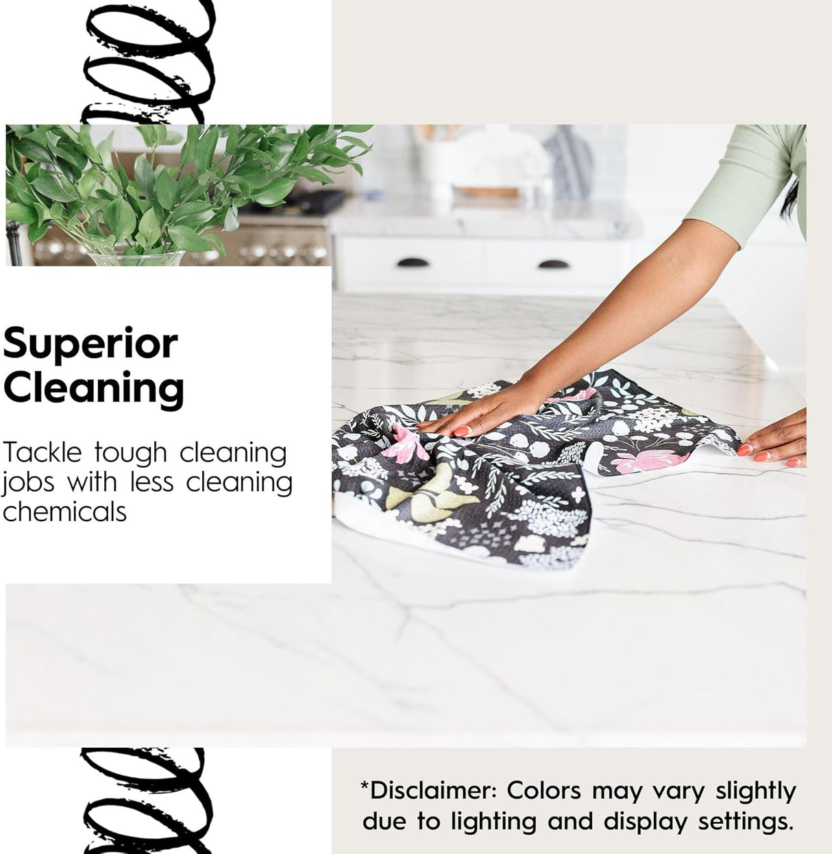 Black Flower Garden Geometry Bar Towel