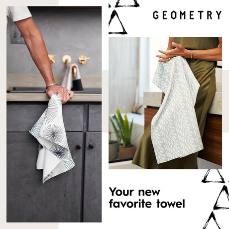 Fir Real Geometry Tea Towel