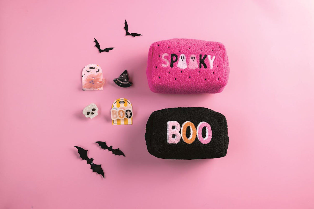 Spooky & Boo Halloween Bouclé Zipper Pouch
