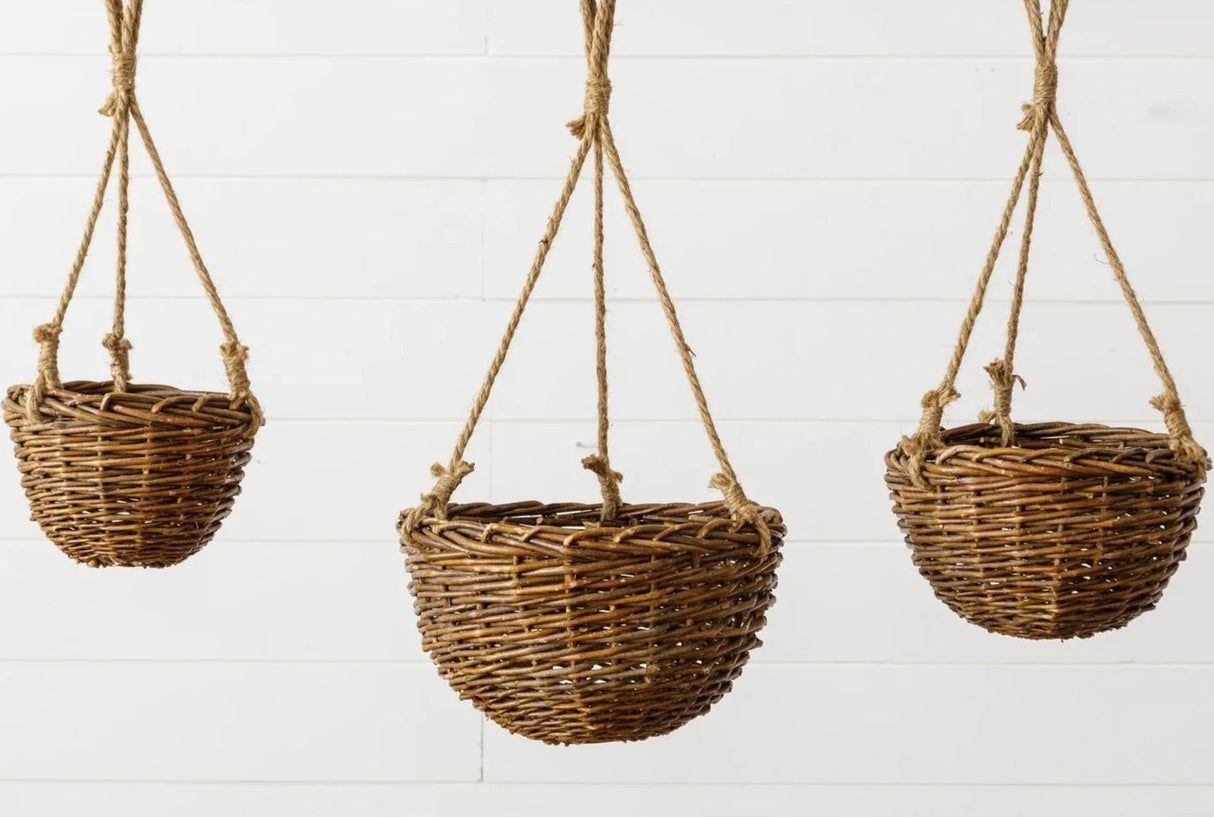 Handwoven Hanging Willow Basket Planters | 3 Sizes