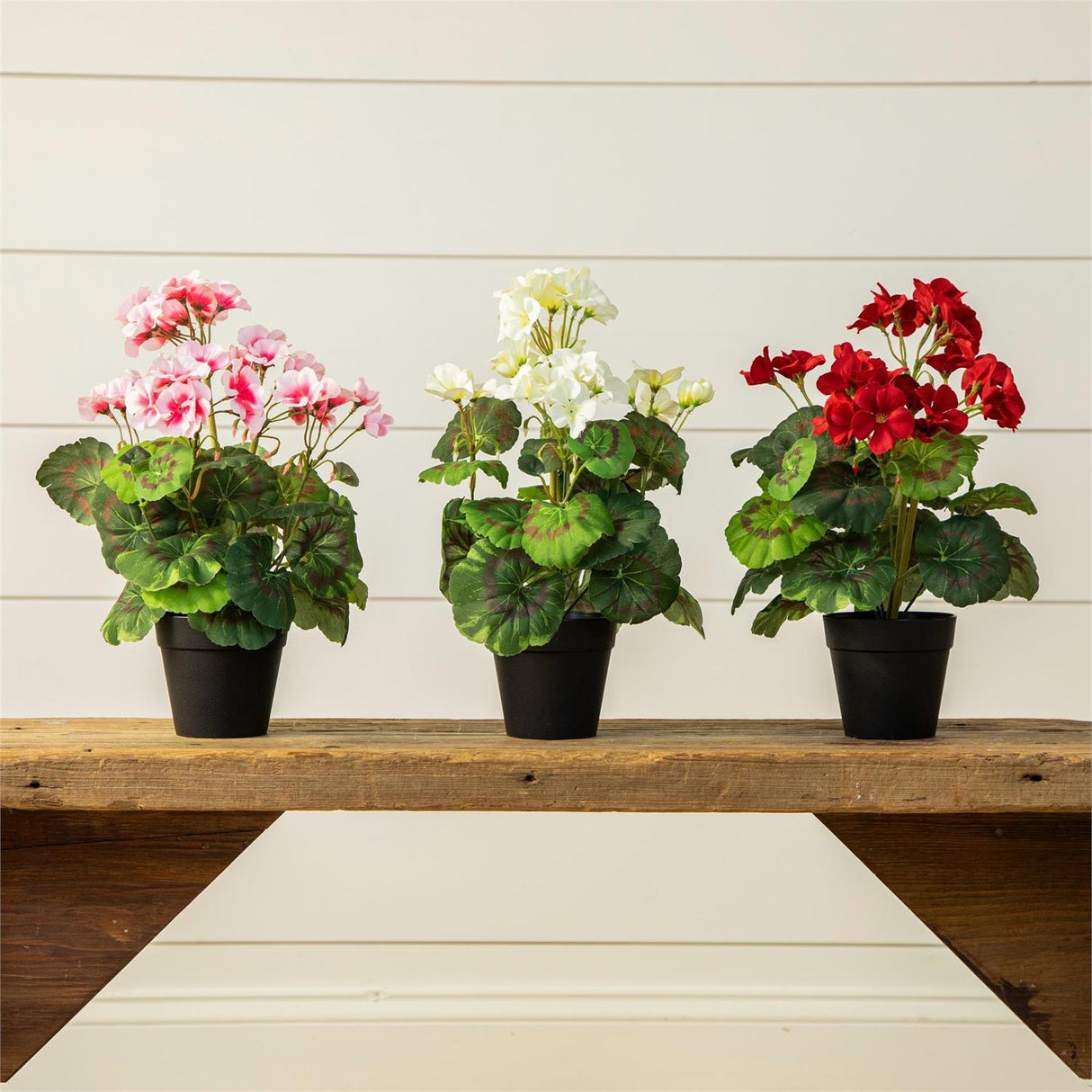 Artificial Potted Geranium Flower | 3 Colors