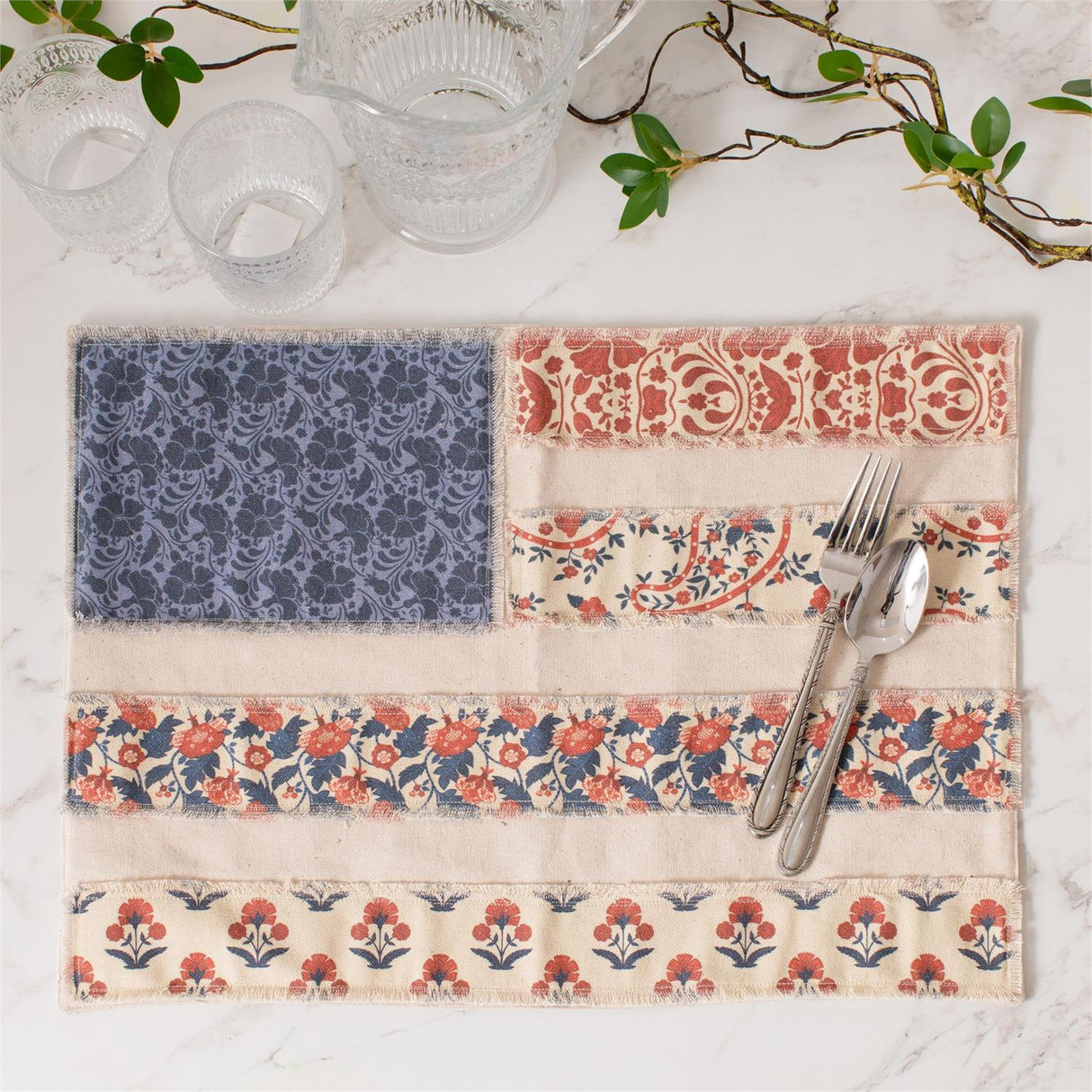 Patchwork American Flag Placemat