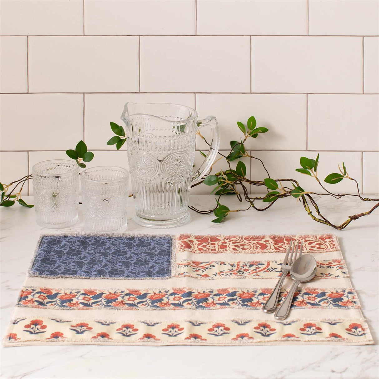 Patchwork American Flag Placemat