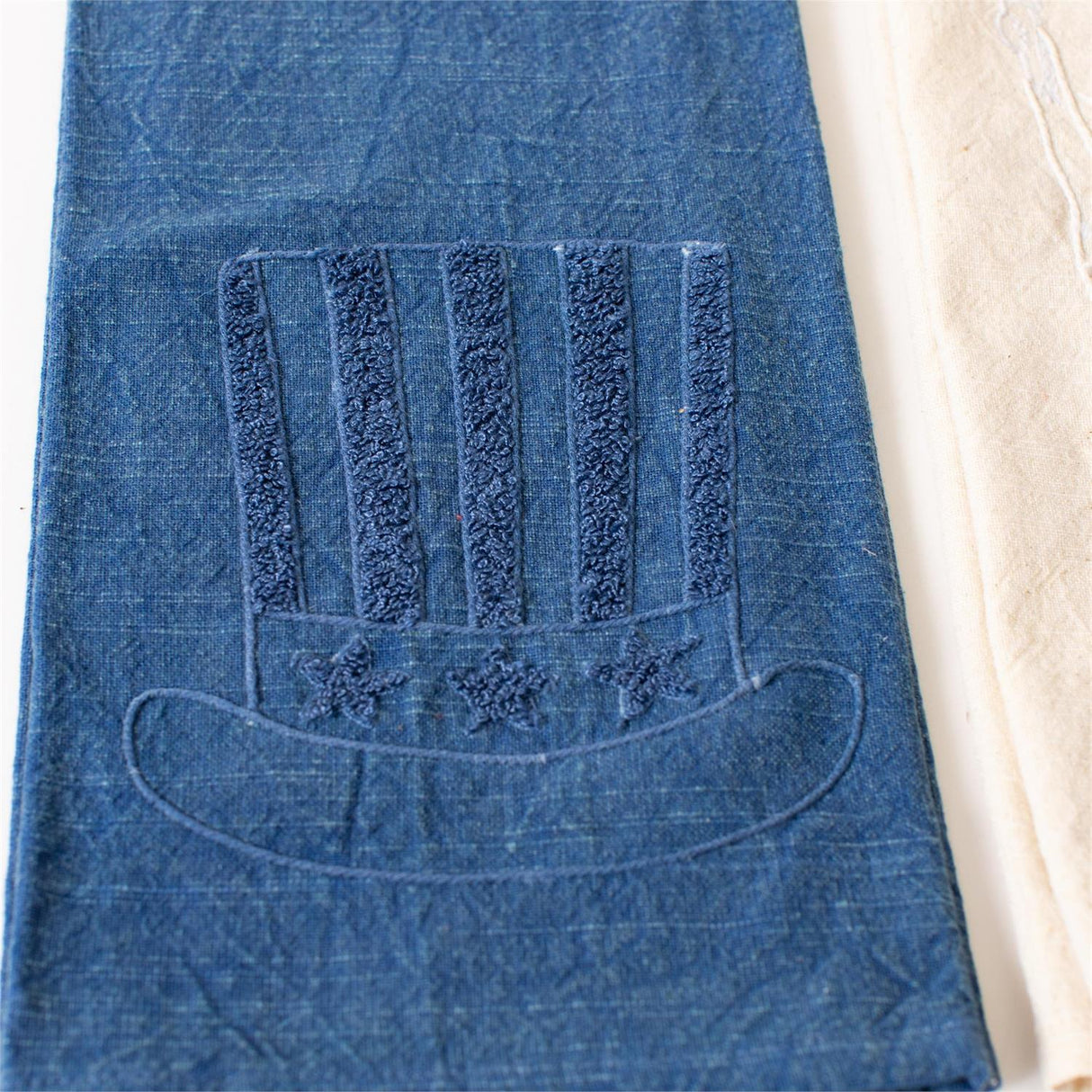Patriotic Embroidered Stonewashed Tea Towels Set