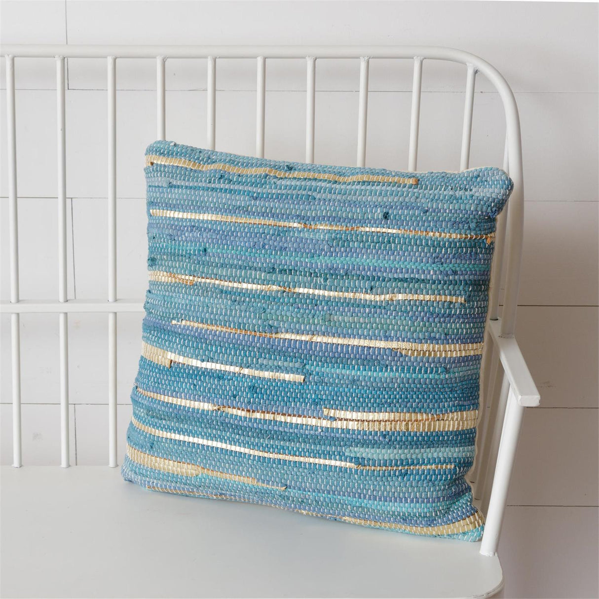 Teal & Gold Chindi Pillow