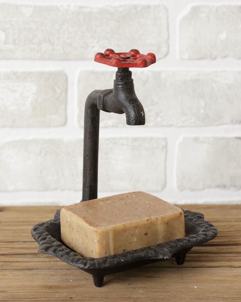 Rustic Cast Iron Faucet Spigot Soap Dish