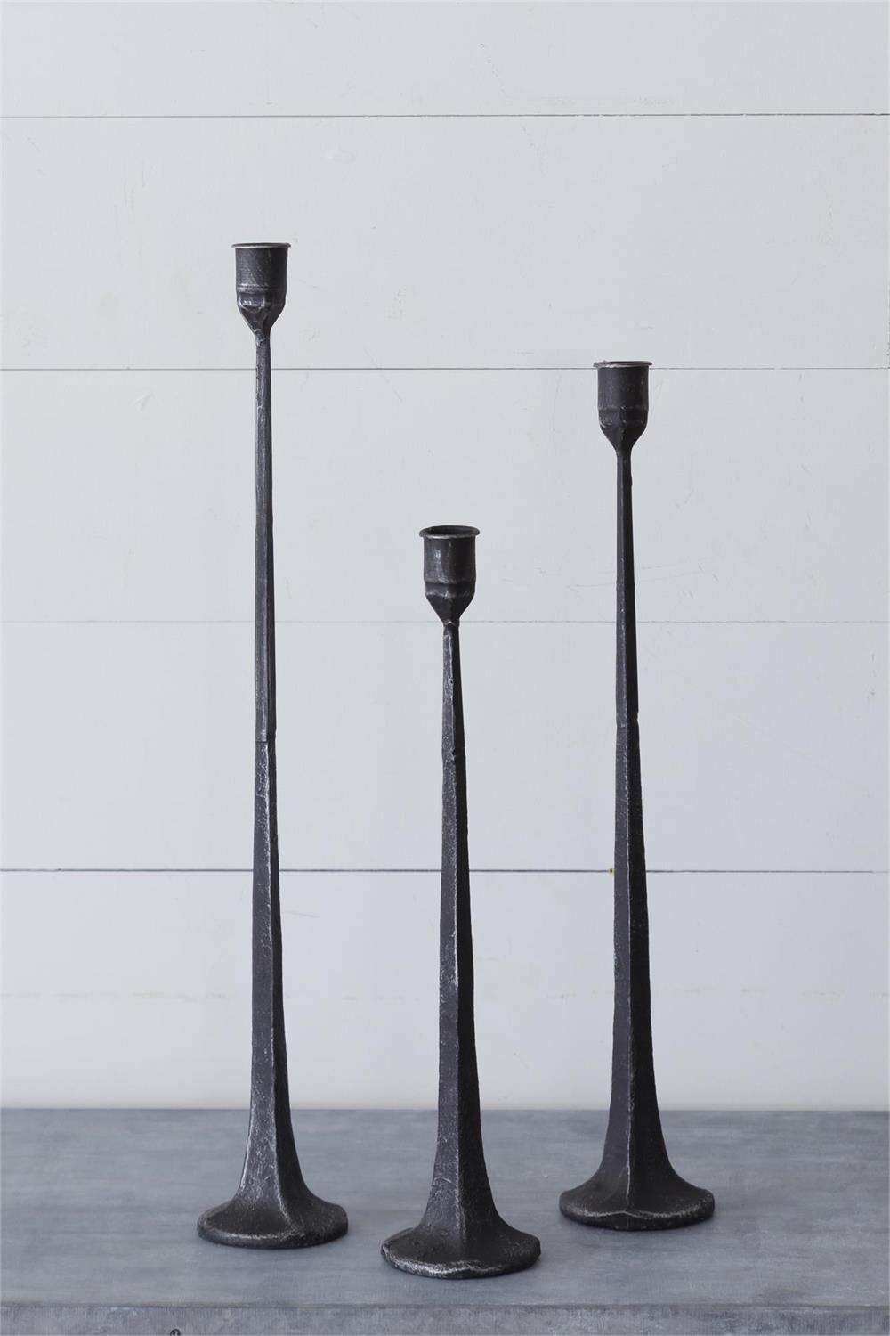 Hand-Forged Cast Iron Metal Candleholders