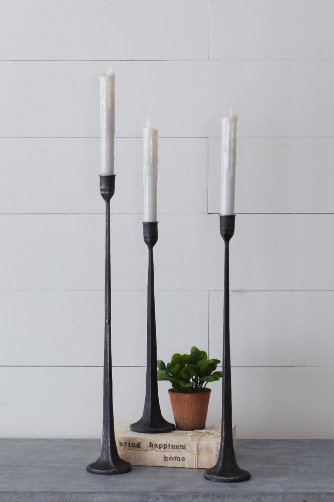 Hand-Forged Cast Iron Metal Candleholders