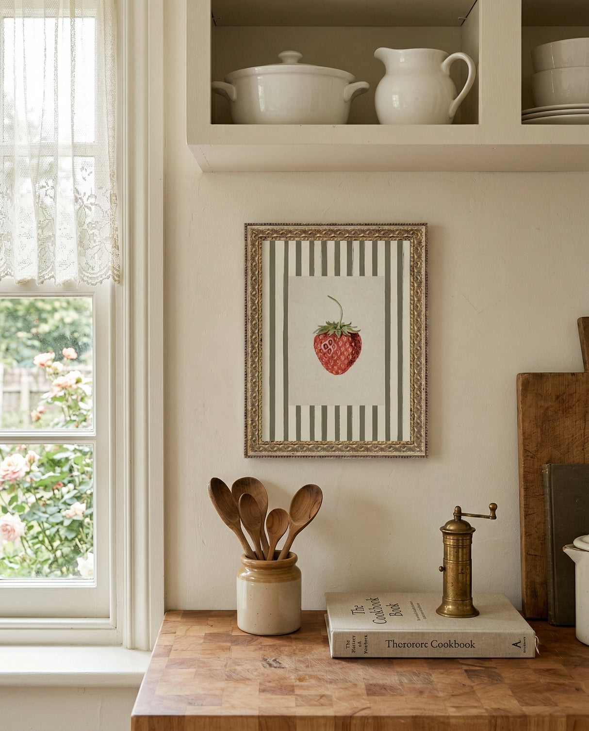 Framed Strawberry Botanical Wall Art