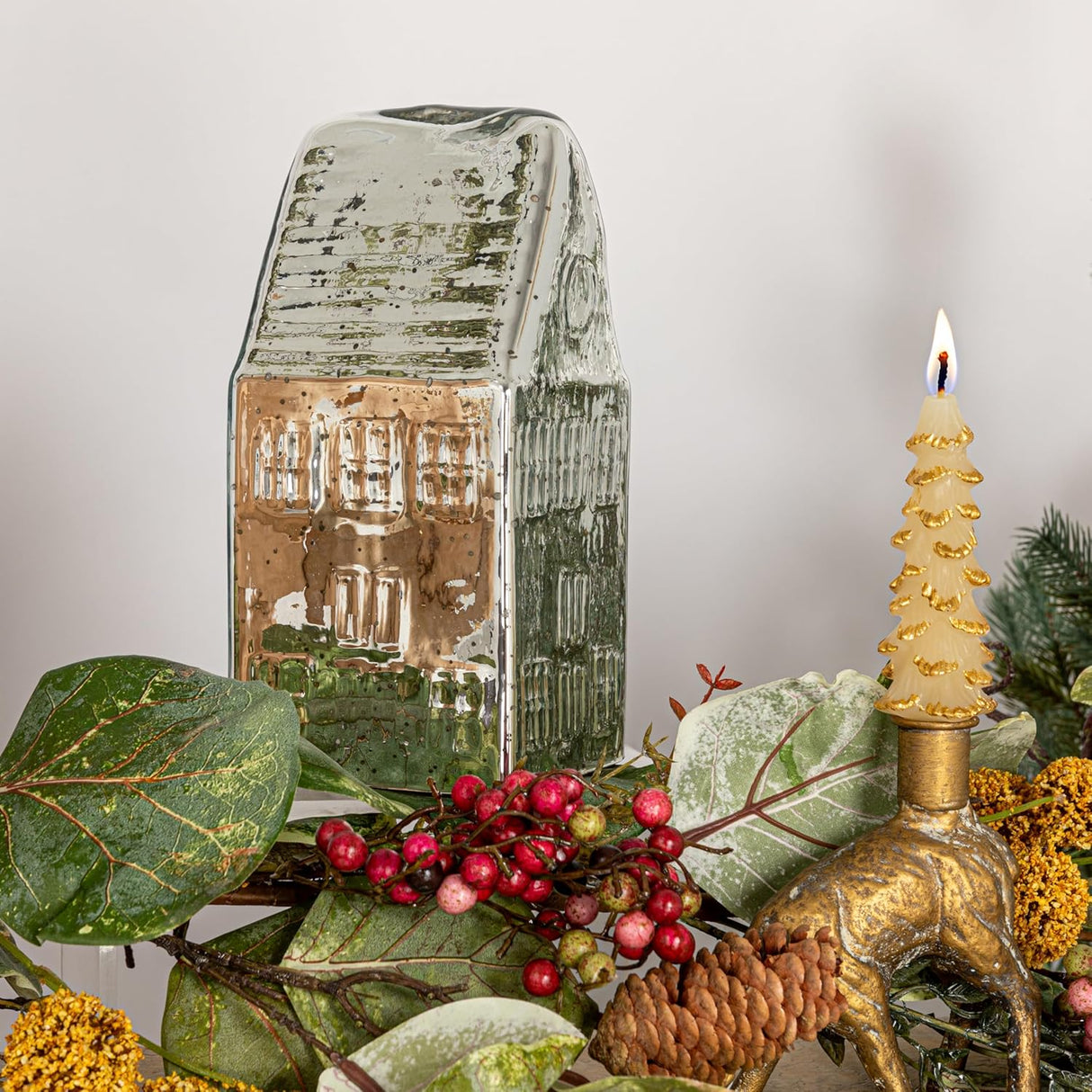 Silver Mercury Glass House |2 Sizes