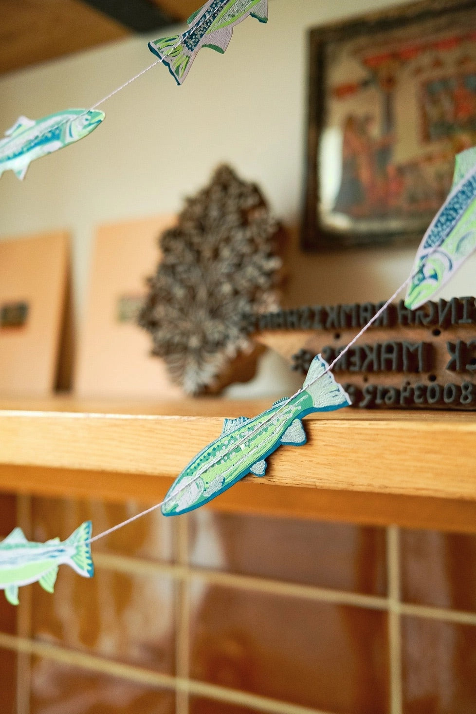 Hand-Sewn Tasty Anchovies Paper Garland | East End Press