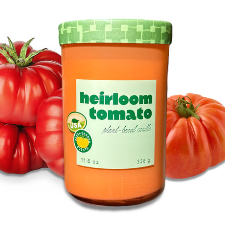 Heirloom tomato plant based candle