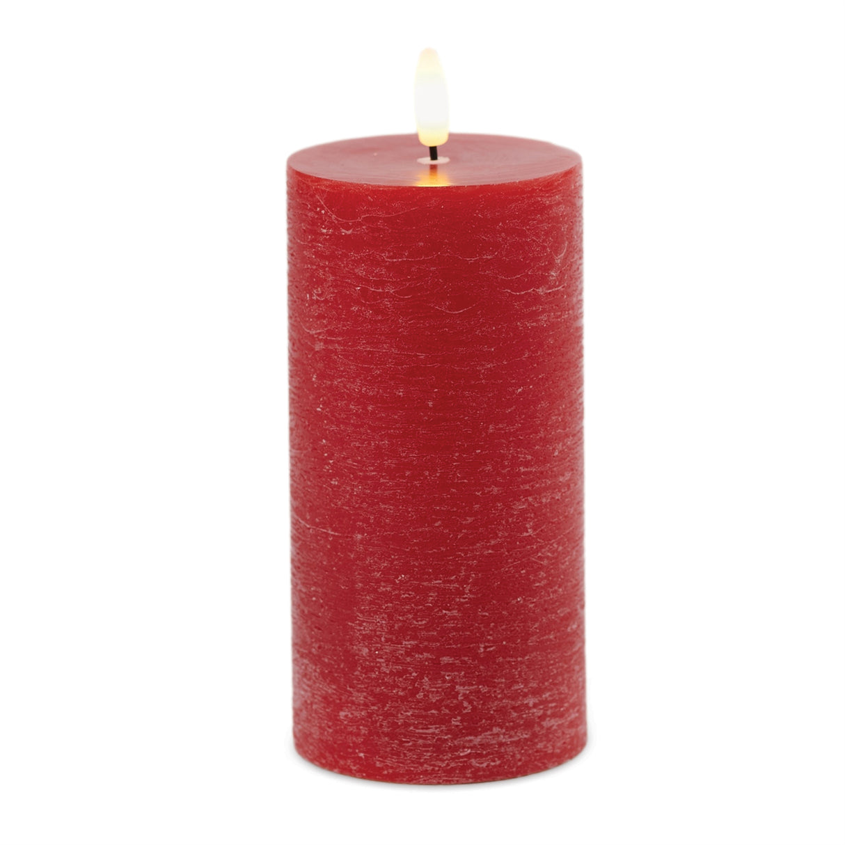 Red Wax 3D Flameless Pillar Candles
