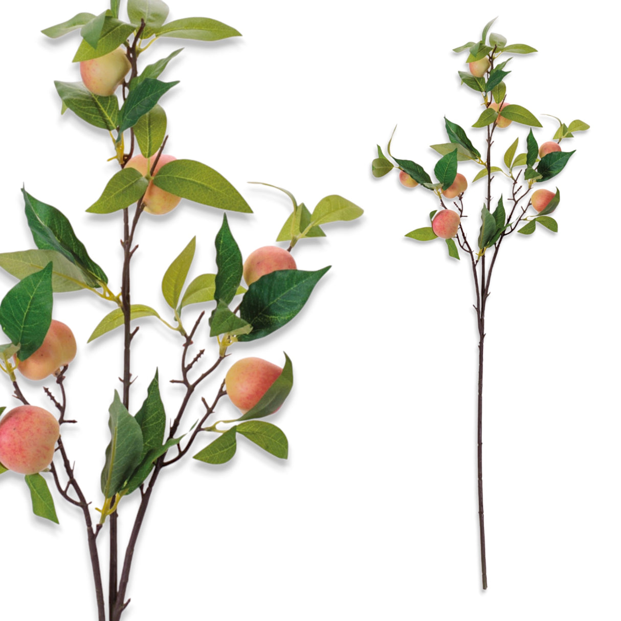Faux Peach Fruit Branch