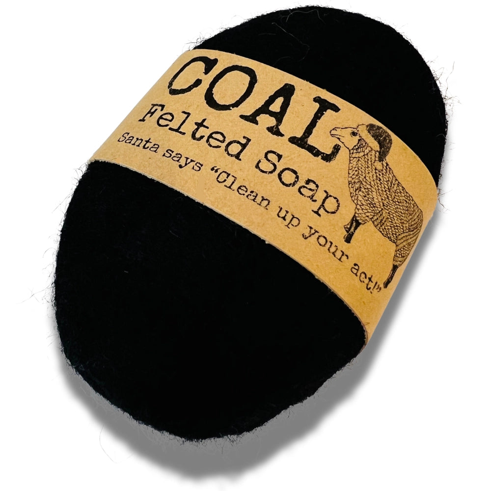 Lump of Coal Felted Soap Bar