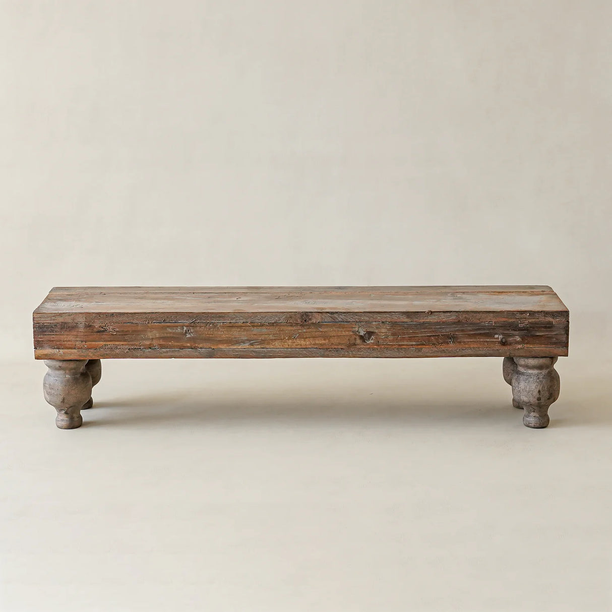 Rustic Long Wood Tabletop Display Pedestal