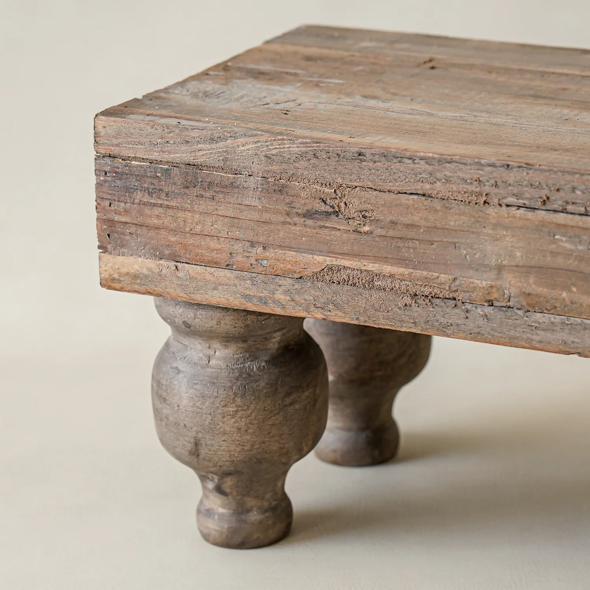Rustic Long Wood Tabletop Display Pedestal