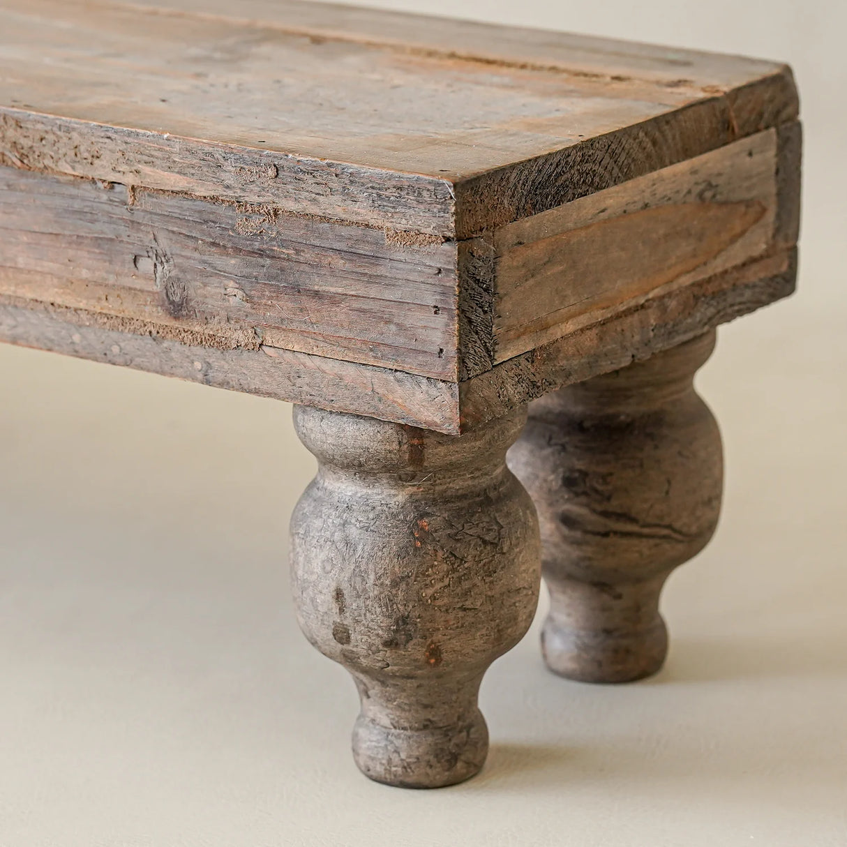 Rustic Long Wood Tabletop Display Pedestal