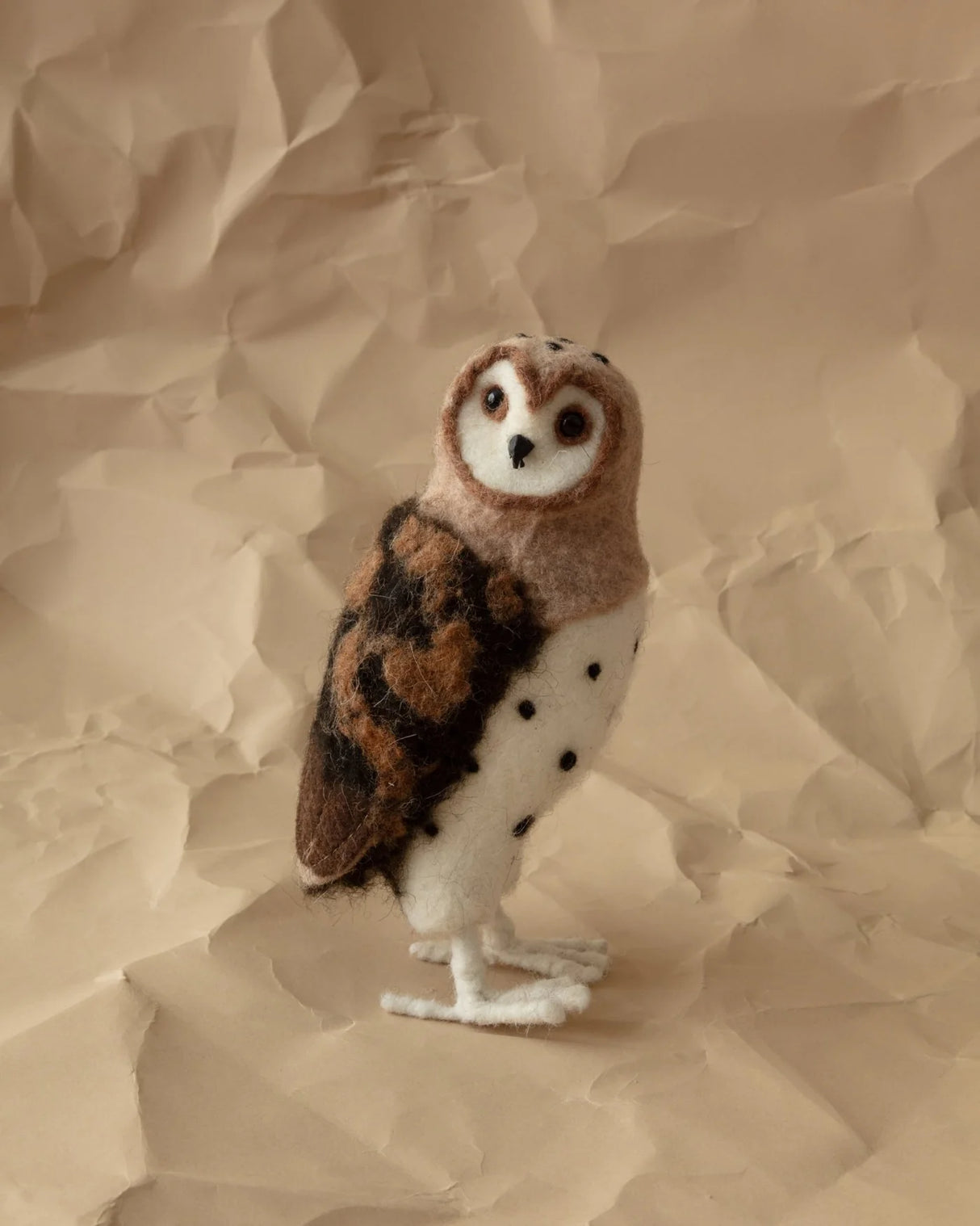 Handmade Wool Felt Barn Owl