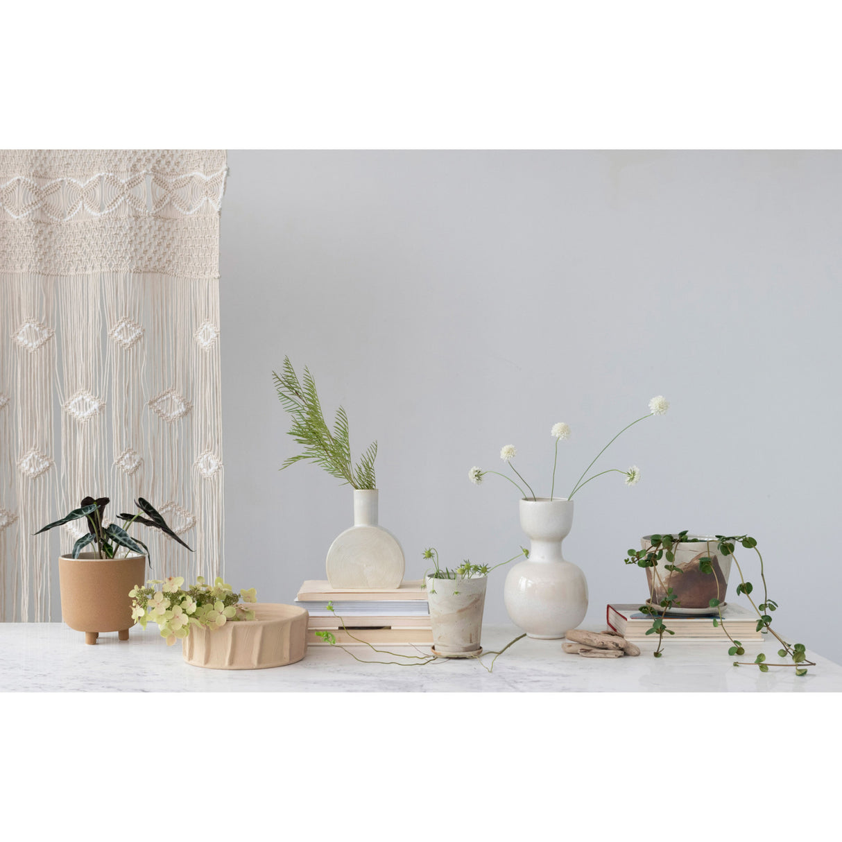 Boho White Macramé Cotton Curtain