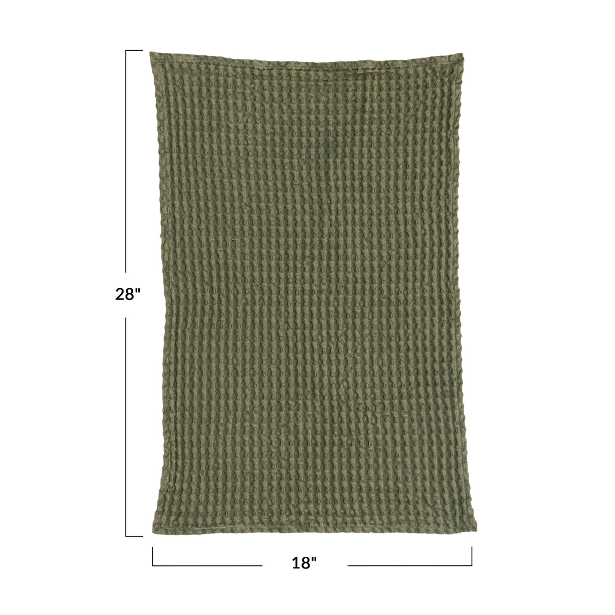 Green Stonewashed Waffle Weave Kitchen Tea Towel