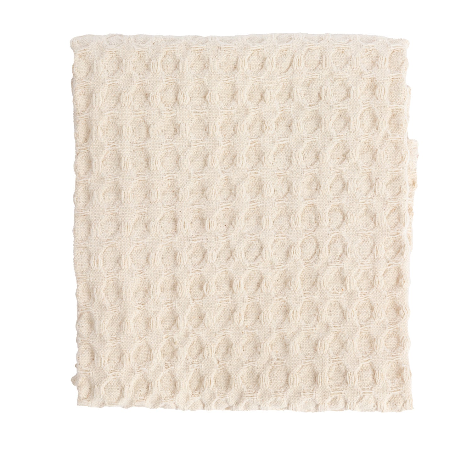 Natural Cream Stonewashed Waffle Weave Kitchen Tea Towel