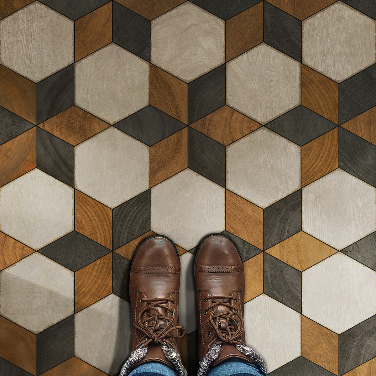 20'' x 30'' Vinyl Floorcloth (Artisanry – Illuminated – Neutron Star)