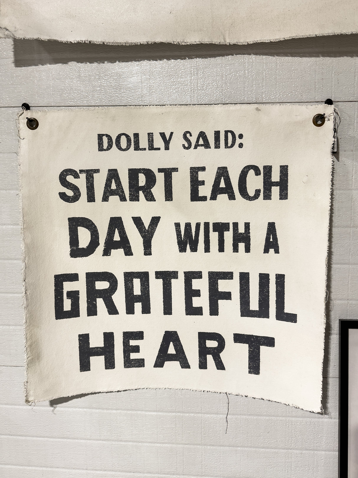 Dolly Said Grateful Heart Painted Wall Tarp