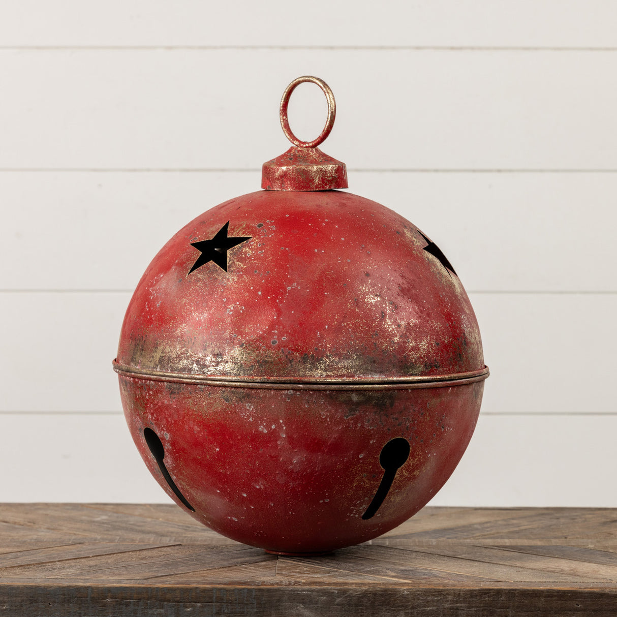 Jumbo Oversized Distressed Red Star Sleigh Jingle Bells