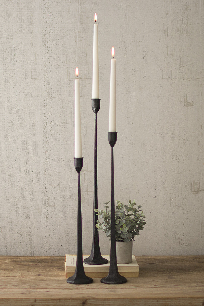 Hand-Forged Cast Iron Metal Candleholders