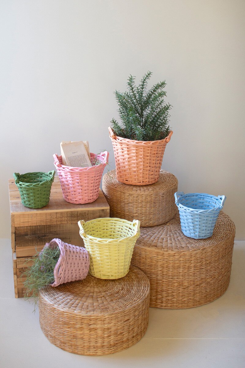 Pastel Easter Willow Basket with Handles