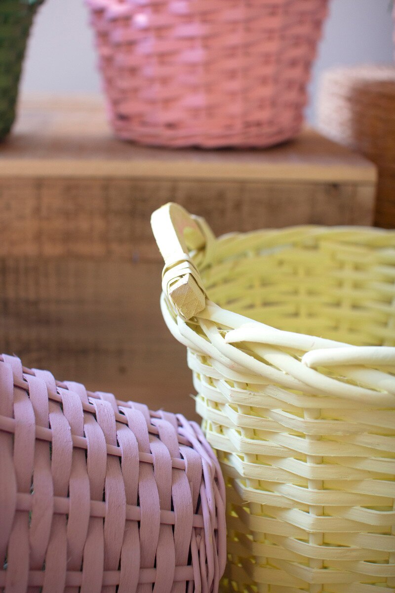 Pastel Easter Willow Basket with Handles