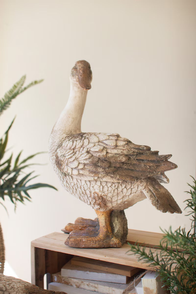 Faux Concrete Duck Statue