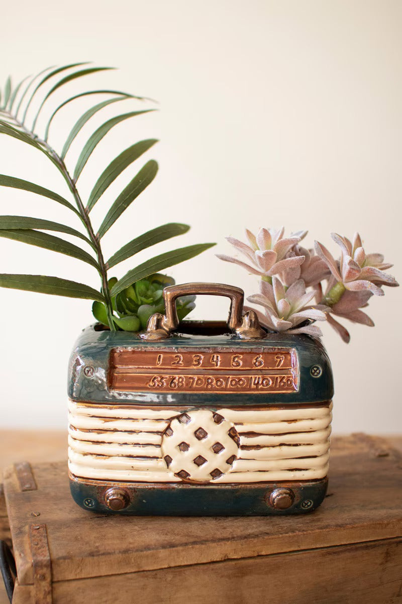 Vintage Radio Ceramic Planter Vase
