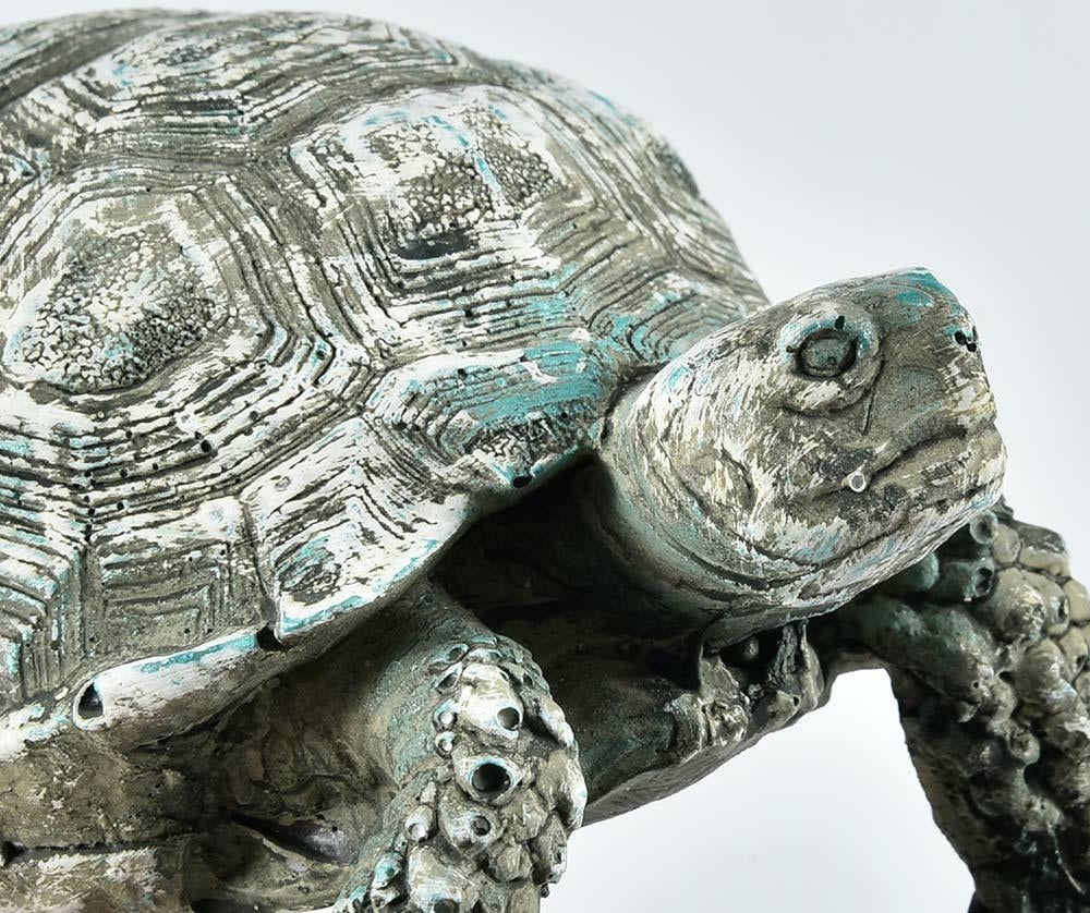 Distressed Verdigris Resin Turtle