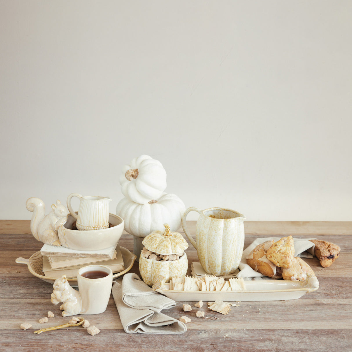Cream Ceramic Squirrel Bowl