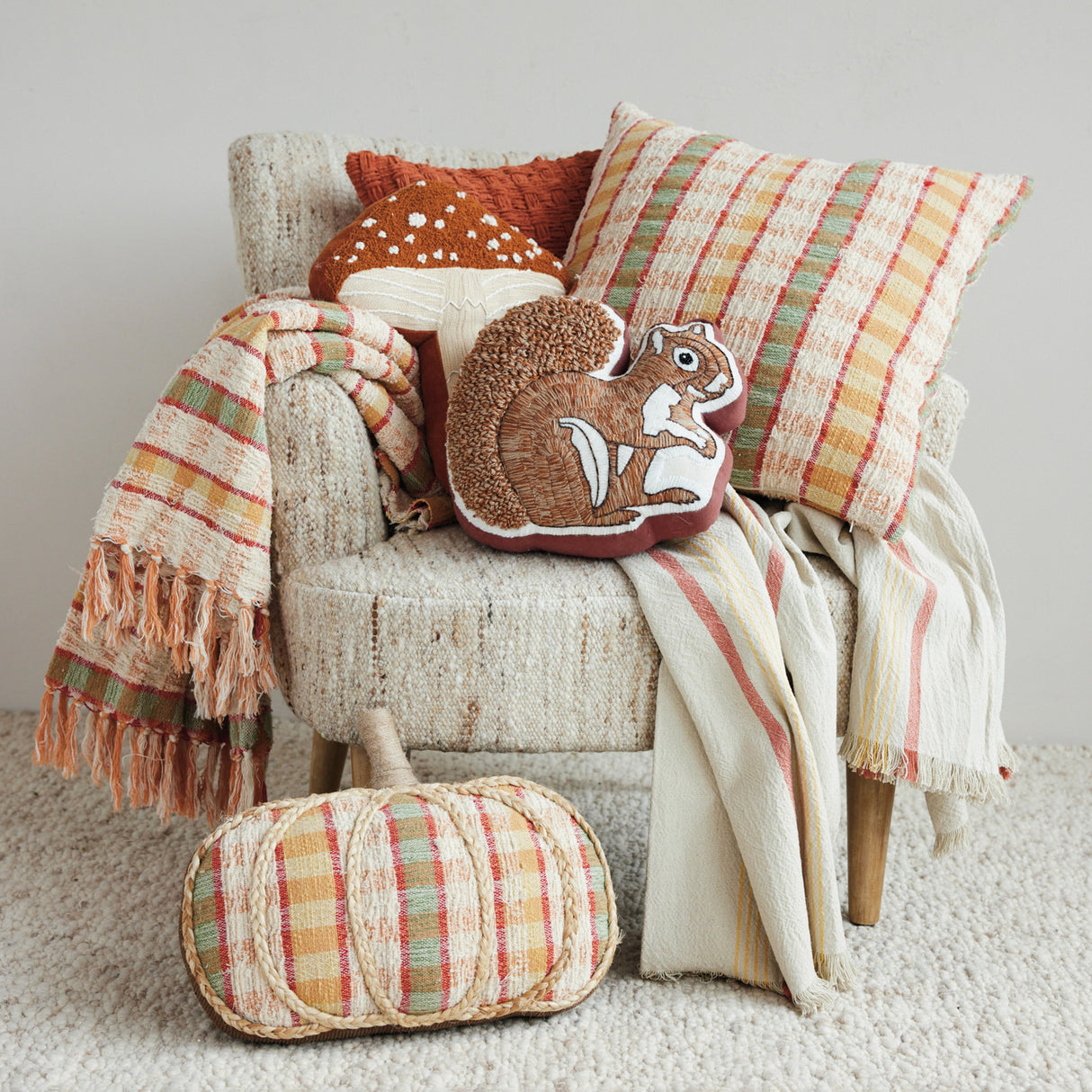 Rust Chenille Waffle Weave Throw Pillow