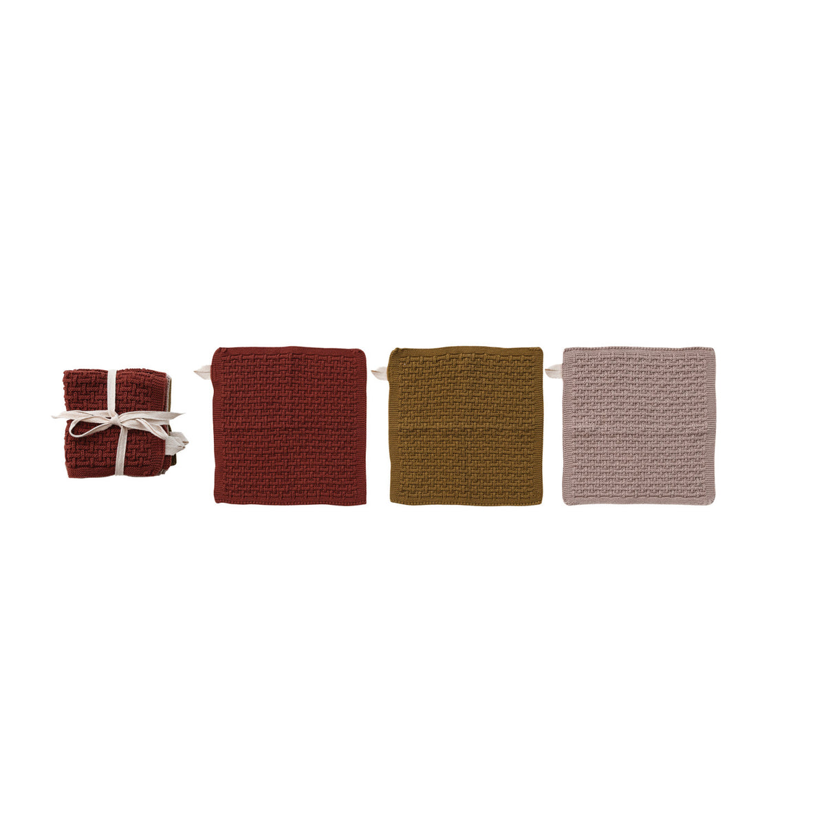 Cotton Knit Dish Cloths (Set of 3)