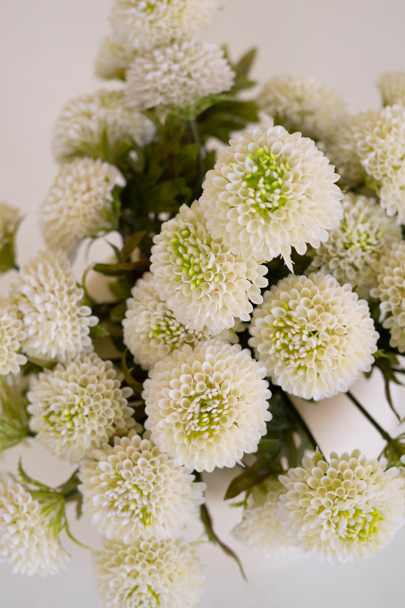 Artificial White Ball Dahlia Bundle