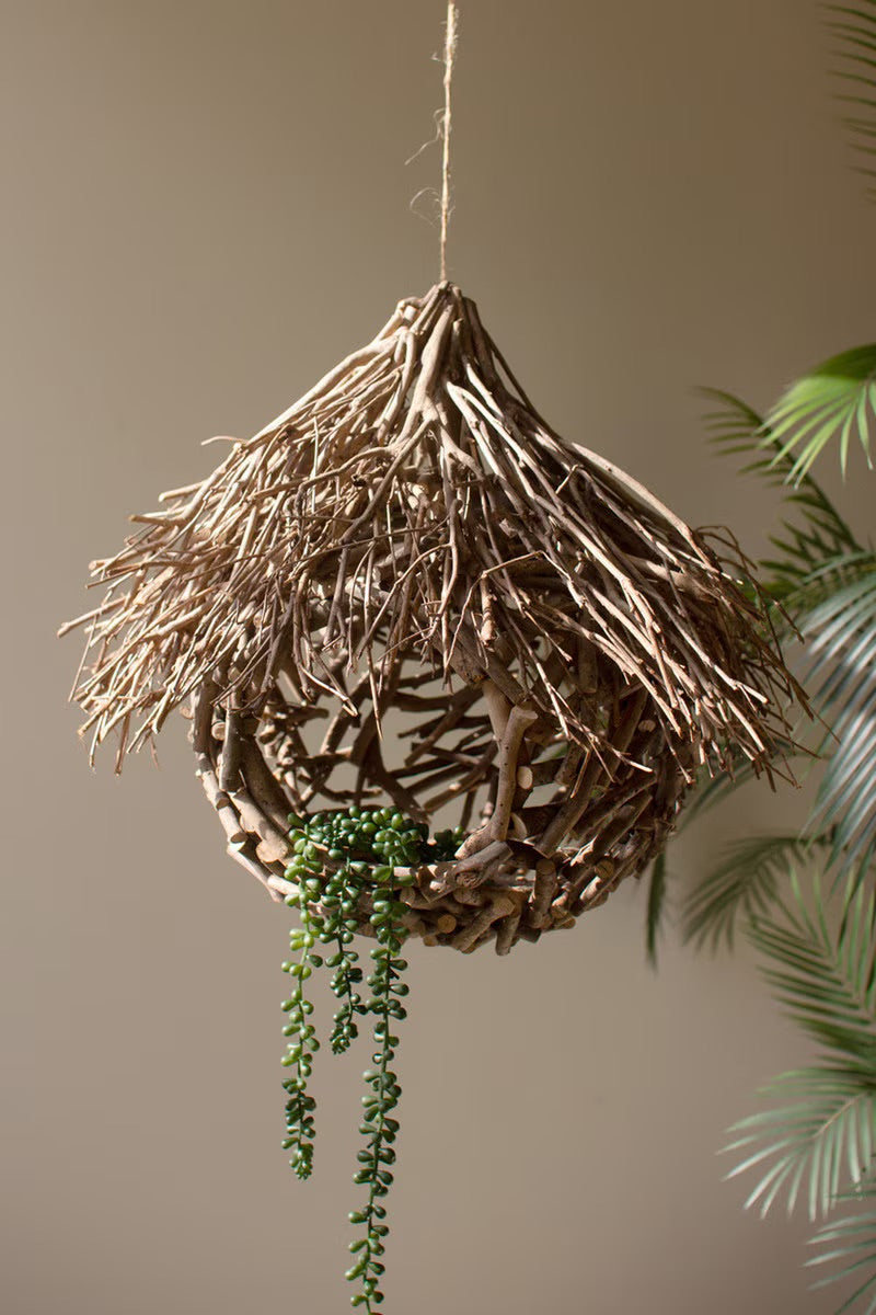 Rustic Hanging Tea Twig Birdhouse