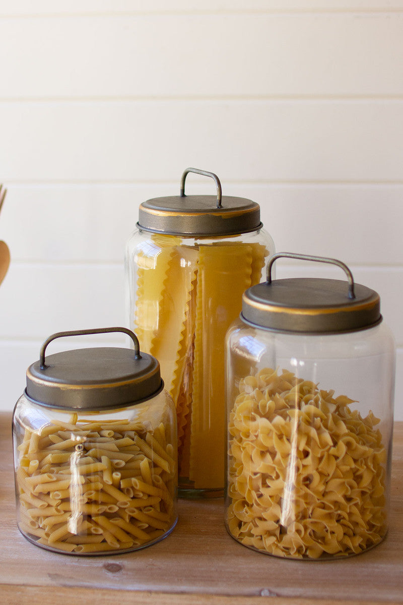 Glass Metal Jars with Lids